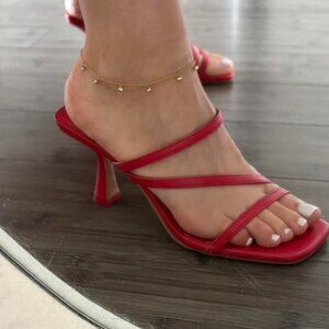 The Darla Sterling silver plated gold anklet with cz stones